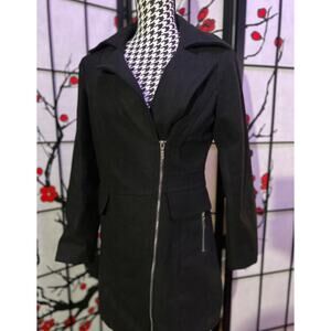 Miss London Jacket Zip Up Peacoat style Classy Size Medium
